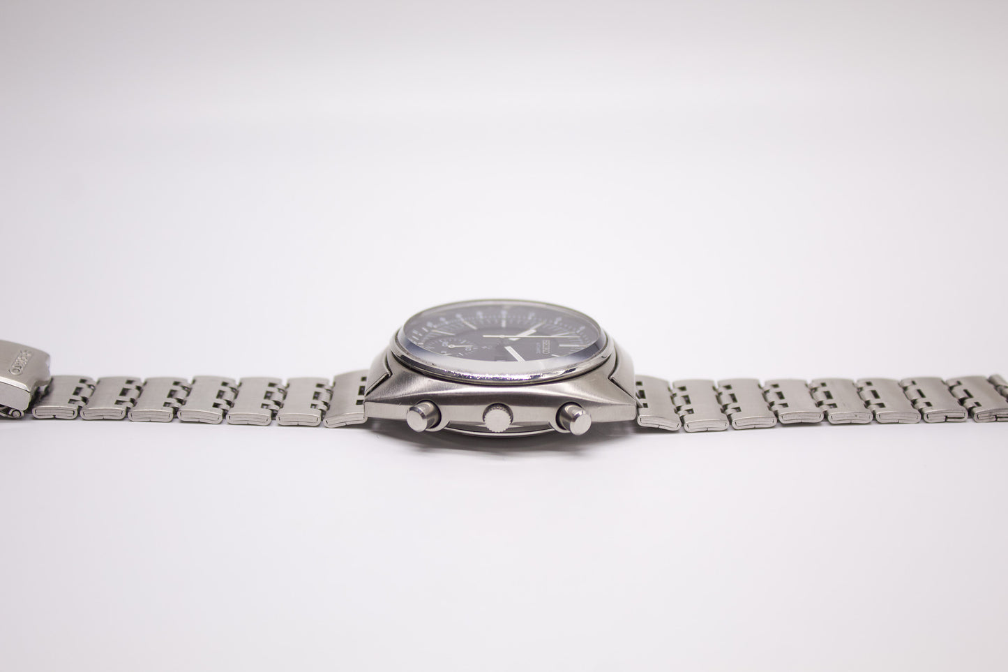 [Serviced] 1972 Seiko Automatic Chronograph 'Baby Speedmaster' Matte Black Dial Men's Wrist-Watch