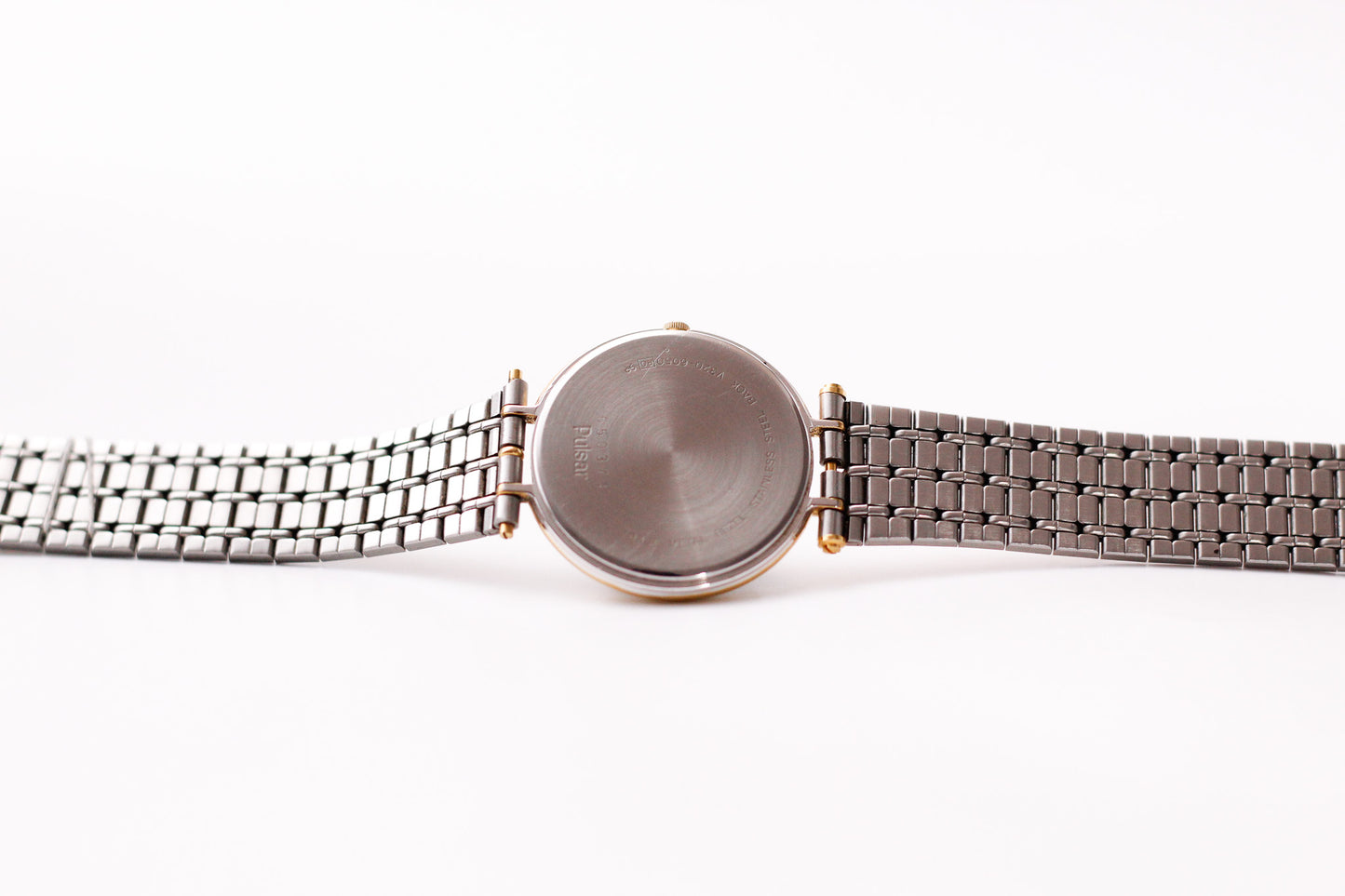 1985 Pulsar Quartz 'Concrete Gray' Dial Two Tone Men's Wrist-Watch