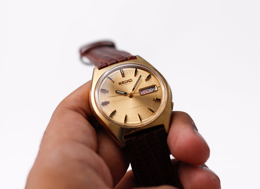 [Serviced] 1976 Seiko Automatic Golden Sunburst Dial Men's Wrist-Watch