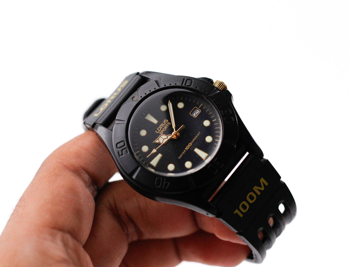 1990s Lorus Quartz Matte Black Dial Men's Wrist-Watch