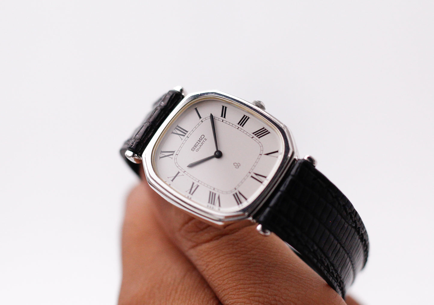 1980 Seiko Quartz Octagon Stark White Roman Dial Men's Wrist-Watch