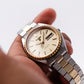1991 Pulsar Quartz Straight Grain Golden Dial Two Tone Case Men's Wrist-Watch