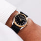 2005 Pulsar Quartz 'Baby Presidential' Inky Black Dial Two Tone Men's Wrist-Watch