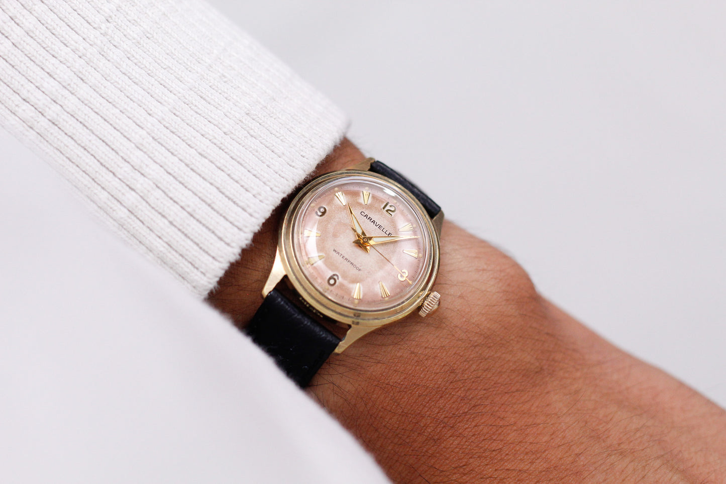 [Serviced] 1960s Caravelle Mechanical Tropical Dial Men's Wrist-Watch
