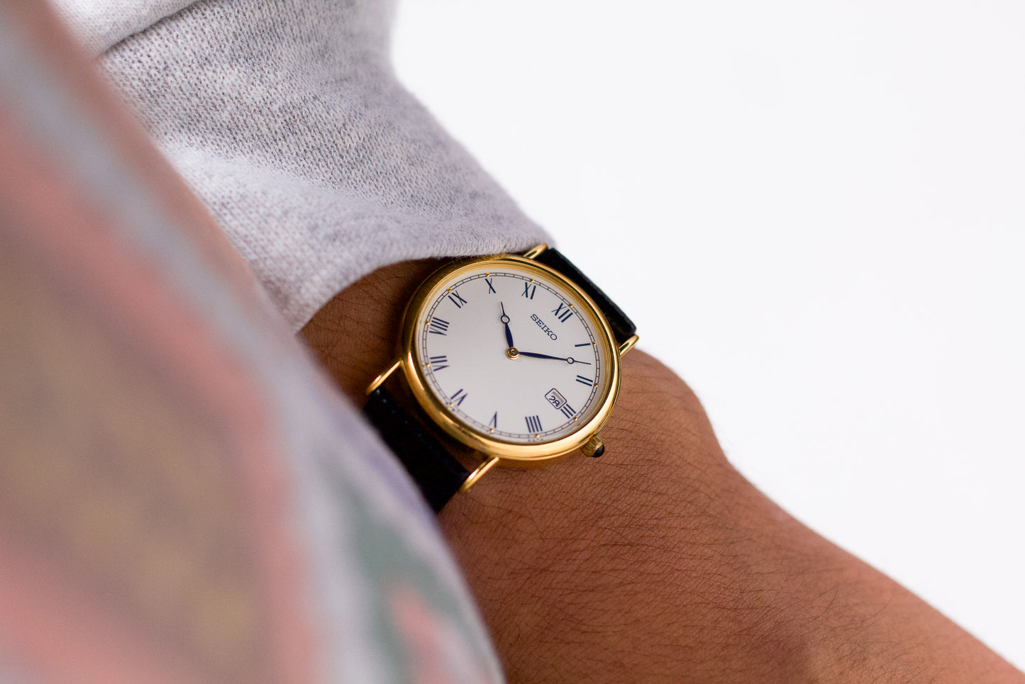 1993 Seiko Quartz Enamel Roman Dial Men's Wrist Watch