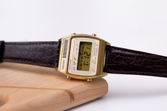 1978 Seiko 'Lemon Face' Digital Chronograph-Alarm Gold Toned Men's Wrist-Watch