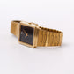 1995 Citizen Quartz Inky Black Gemstone Dial Tank Men's Wrist-Watch