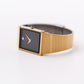 1986 Pulsar Quartz Inky Black Dial Golden Tank Men's Wrist-Watch