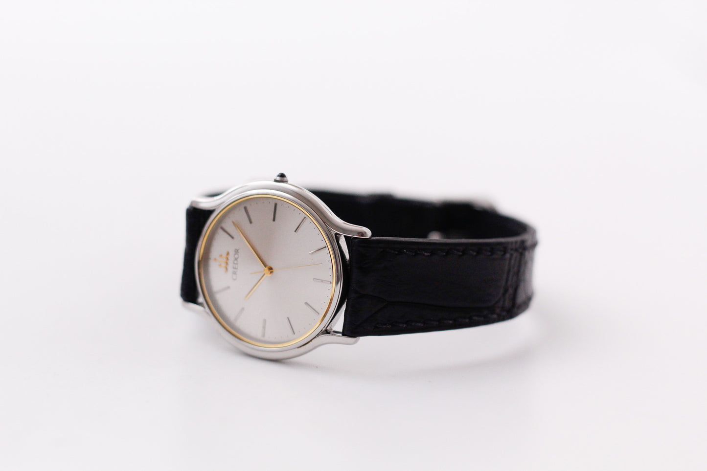 [Near Mint] 1999 Credor Quartz Radiant Silver Sunburst Dial Men's Wrist-Watch