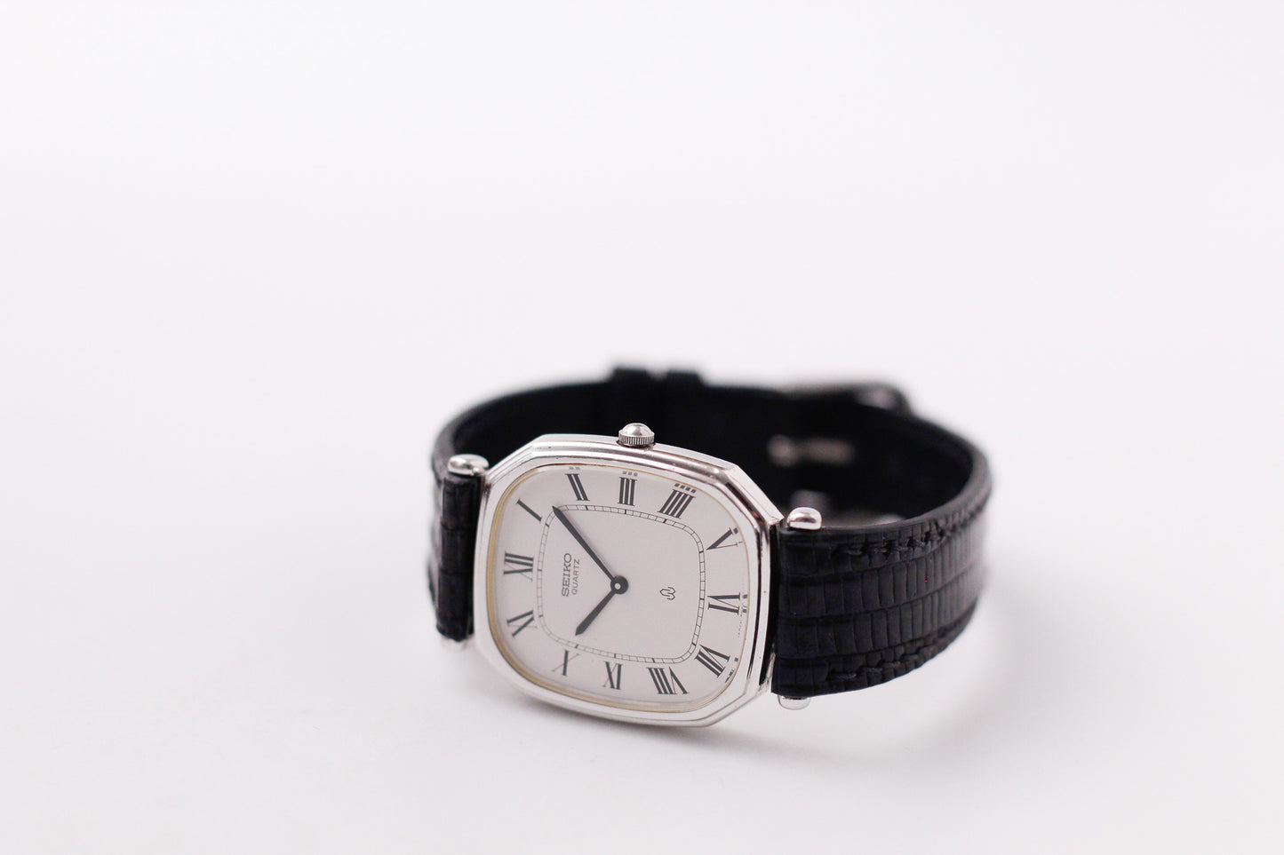 1980 Seiko Quartz Octagon Stark White Roman Dial Men's Wrist-Watch