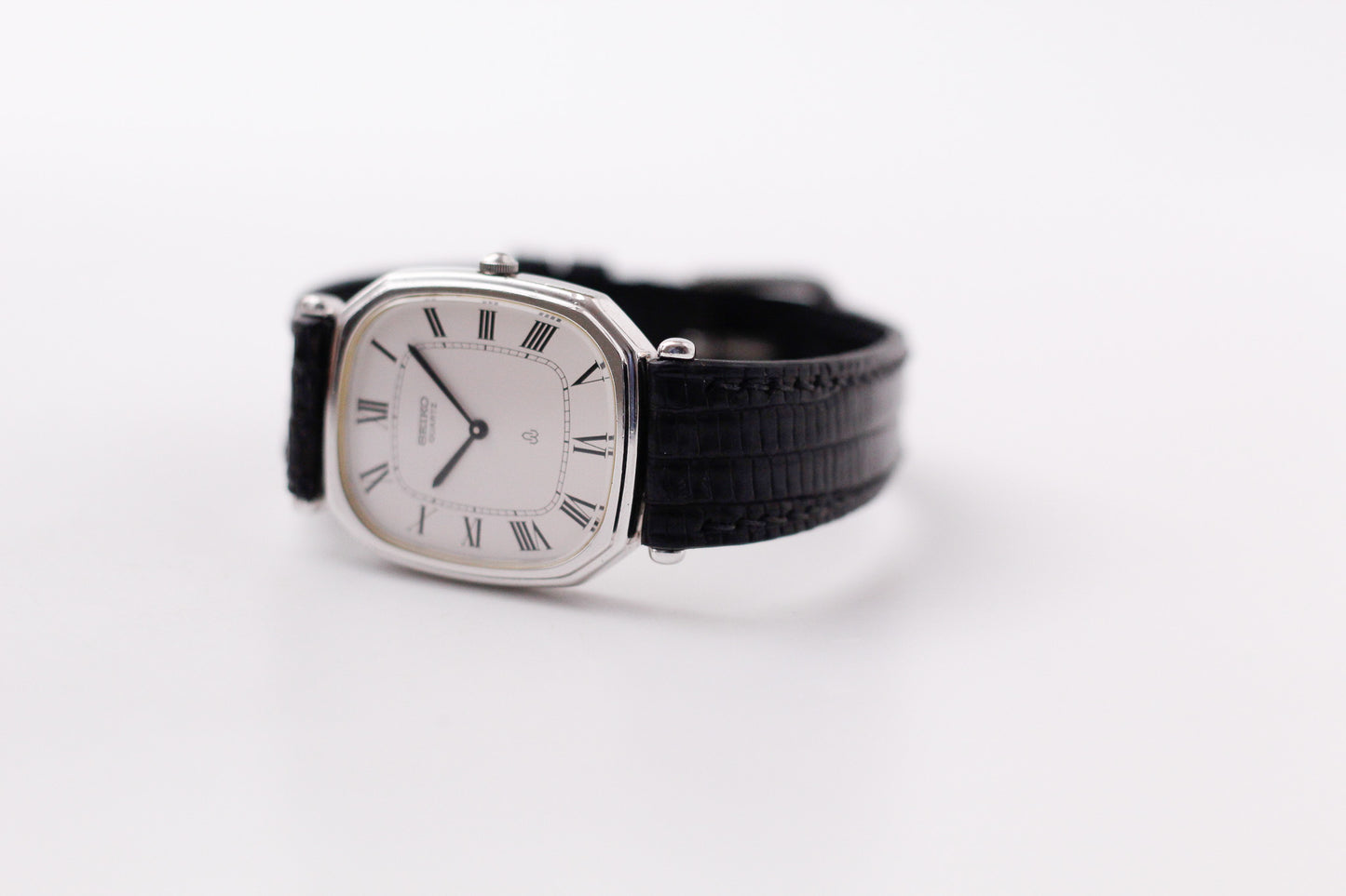 1980 Seiko Quartz Octagon Stark White Roman Dial Men's Wrist-Watch