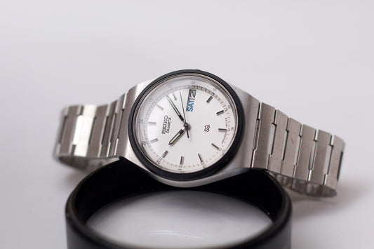 1979 Seiko SQ Stark White Dial Men's Wrist-Watch