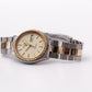 1991 Pulsar Quartz Straight Grain Golden Dial Two Tone Case Men's Wrist-Watch