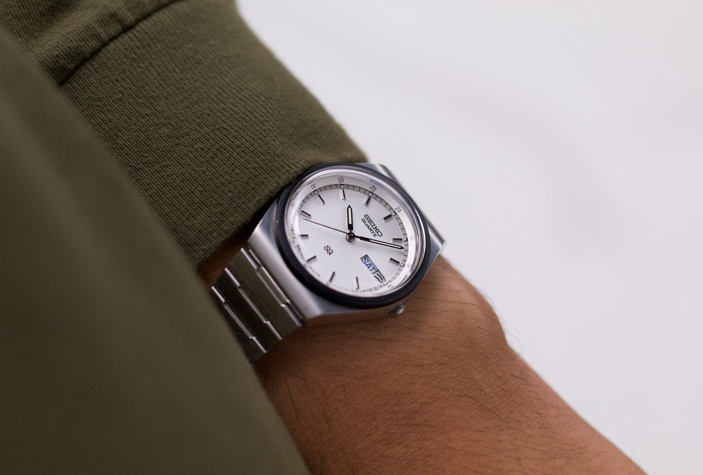 1979 Seiko SQ Stark White Dial Men's Wrist-Watch