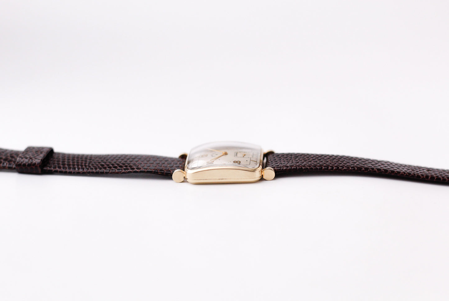 [Serviced] USA Lord Elgin 'Peppered Cream Dial' 14K Gold Filled Case Men's Wrist-Watch
