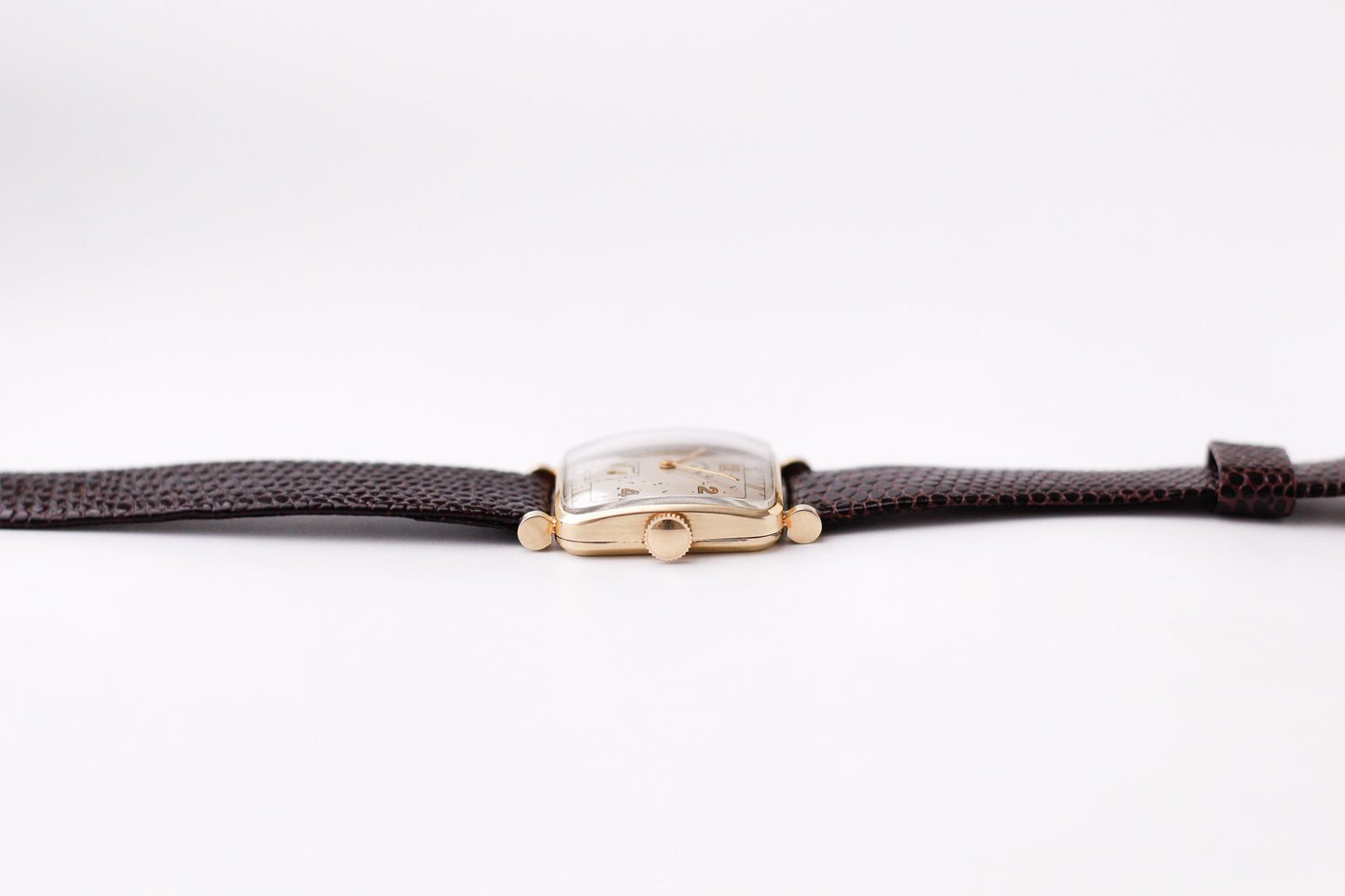 [Serviced] USA Lord Elgin 'Peppered Cream Dial' 14K Gold Filled Case Men's Wrist-Watch
