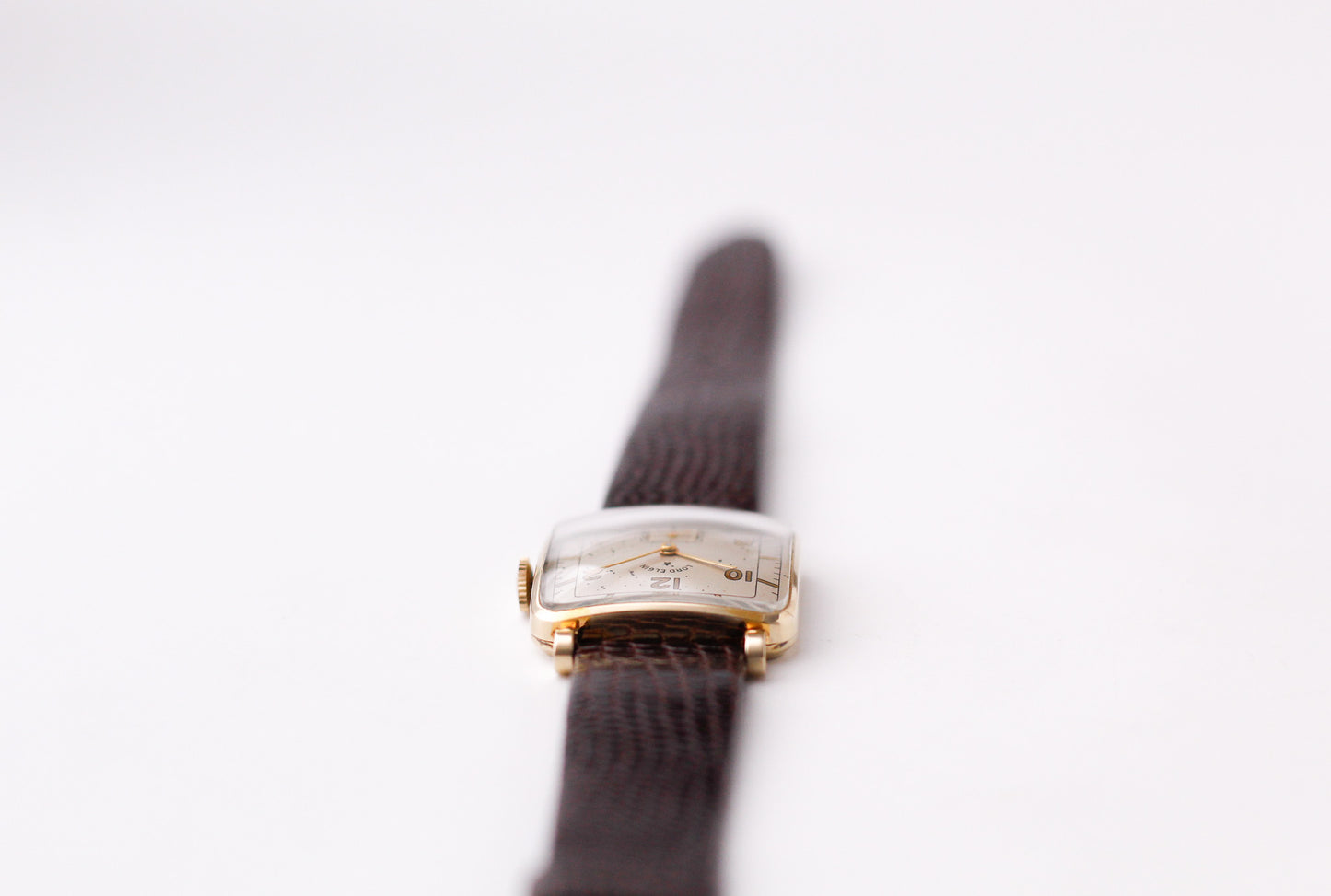 [Serviced] USA Lord Elgin 'Peppered Cream Dial' 14K Gold Filled Case Men's Wrist-Watch