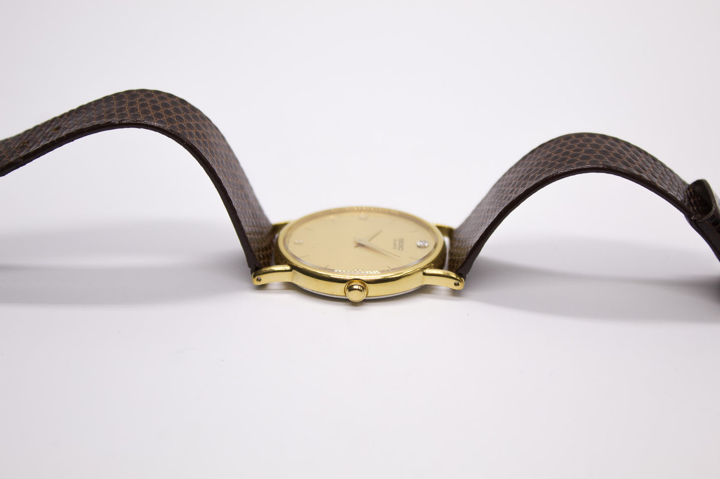 [Near Mint] 1985 Seiko Quartz Golden Gemstone Dial Men's Wrist-Watch W/Box