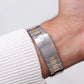 1991 Pulsar Quartz Straight Grain Golden Dial Two Tone Case Men's Wrist-Watch