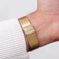 1986 Pulsar Quartz Inky Black Dial Golden Tank Men's Wrist-Watch