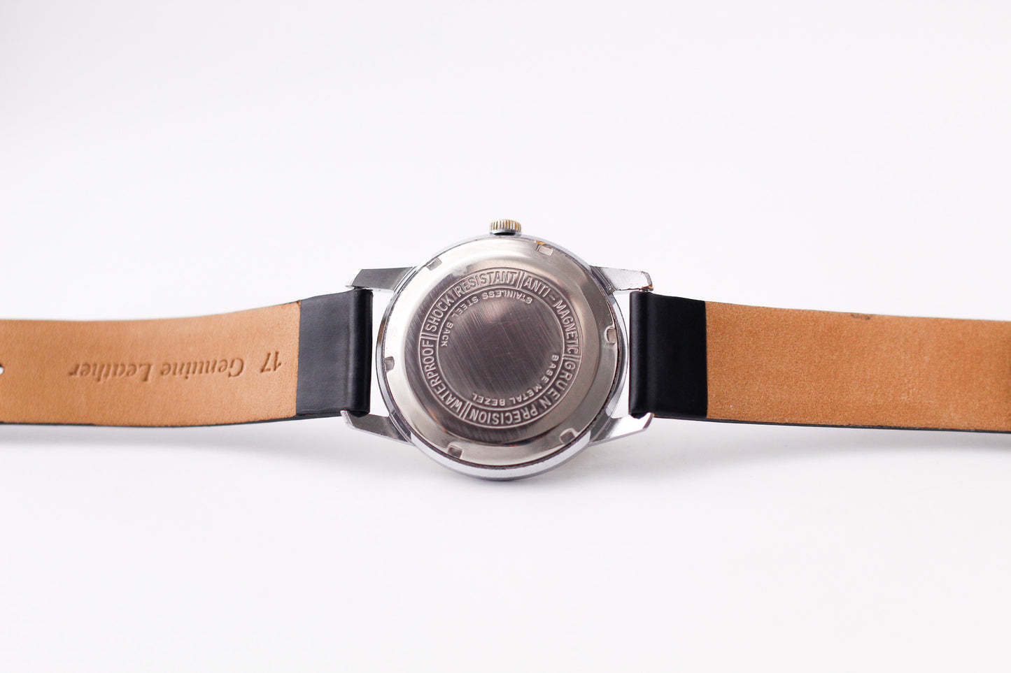 [Serviced] 1960s Gruen Precision Mechanical White Linen Dial Men's Wrist-Watch