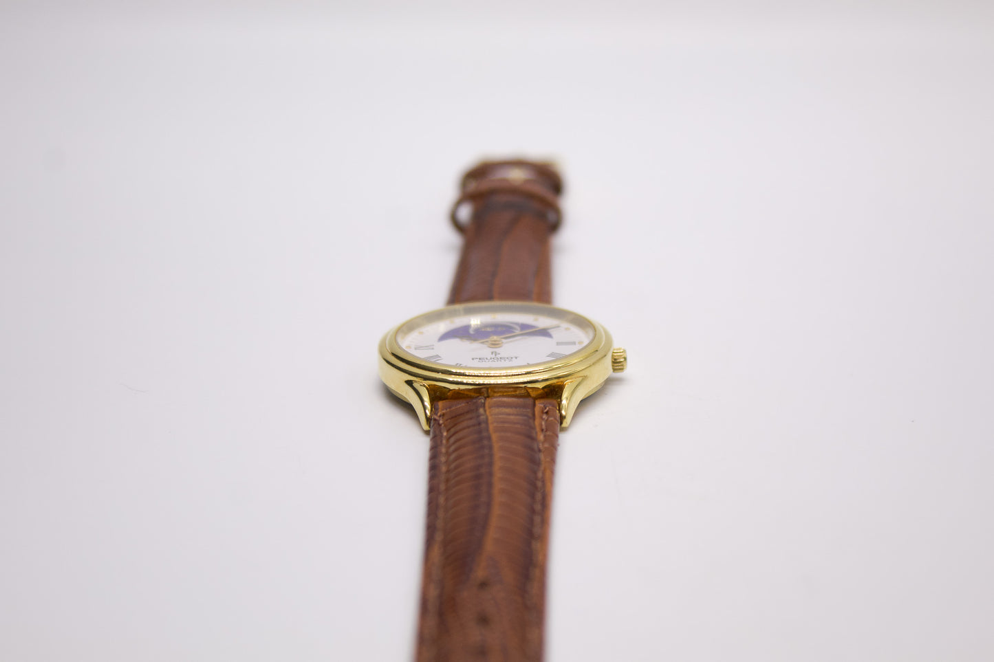 1990s Peugeot Quartz 'Moon-Phase Dial' Men's Wrist-Watch