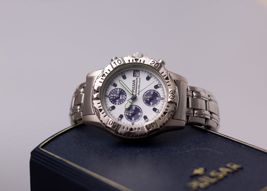 2000 Pulsar Quartz Chronograph Men's Wrist-Watch W/Box