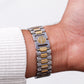 1986 Seiko Presage Quartz Light Golden Dial Two Tone Case Men's Wrist-Watch