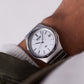 1984 Seiko SQ Straight Grain Silver Dial Men's Wrist-Watch