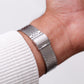 1981 Seiko Quartz Straight Grain Silver Dial Two Tone Case Men's Wrist-Watch