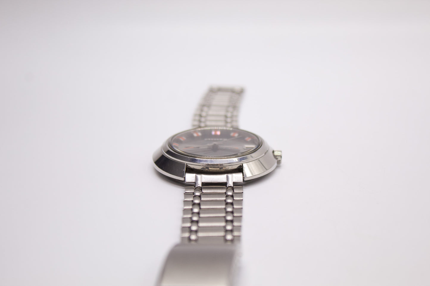 [Serviced] 1970s Citizen Automatic Gray Sunburst Dial Men's Wrist-Watch