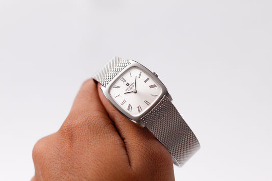 [Serviced] 1970s Universal Genève Silver Sunburst Roman Dial Men's Mechanical Wrist-Watch