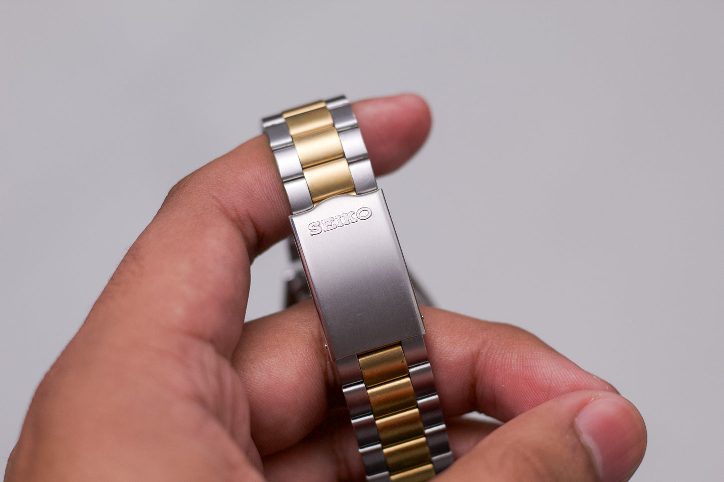 1991 Seiko 'Baby Date-Just' Silver Sunburst Men's Two Tone Wrist-Watch