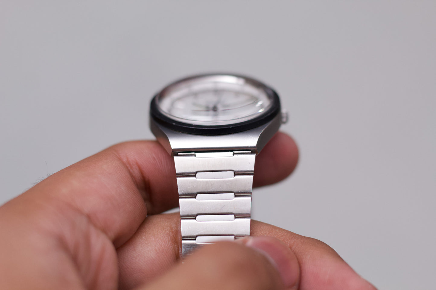 1979 Seiko SQ Stark White Dial Men's Wrist-Watch