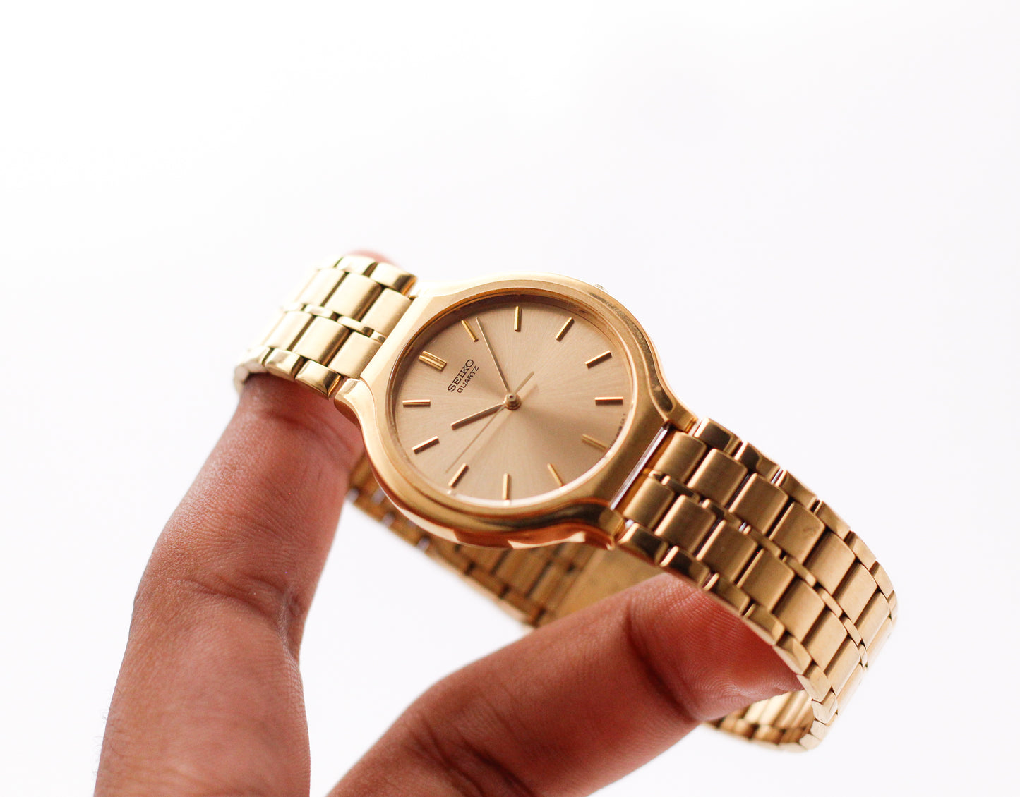 1990 Seiko Quartz Golden Sunburst Dial Men's Wrist-Watch
