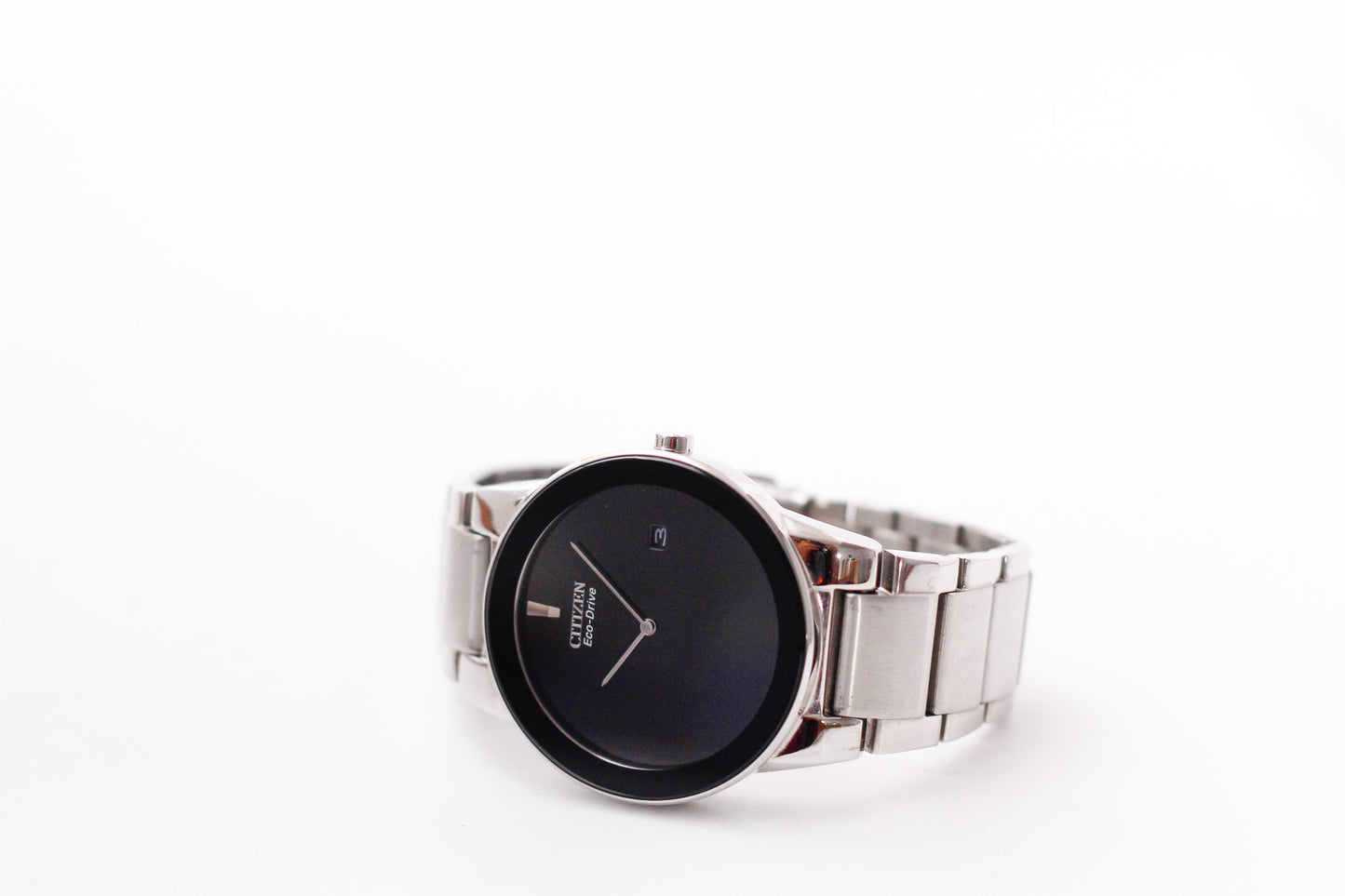 2000s Citizen Eco-Drive Jet-Black Dial Men's Wrist-Watch