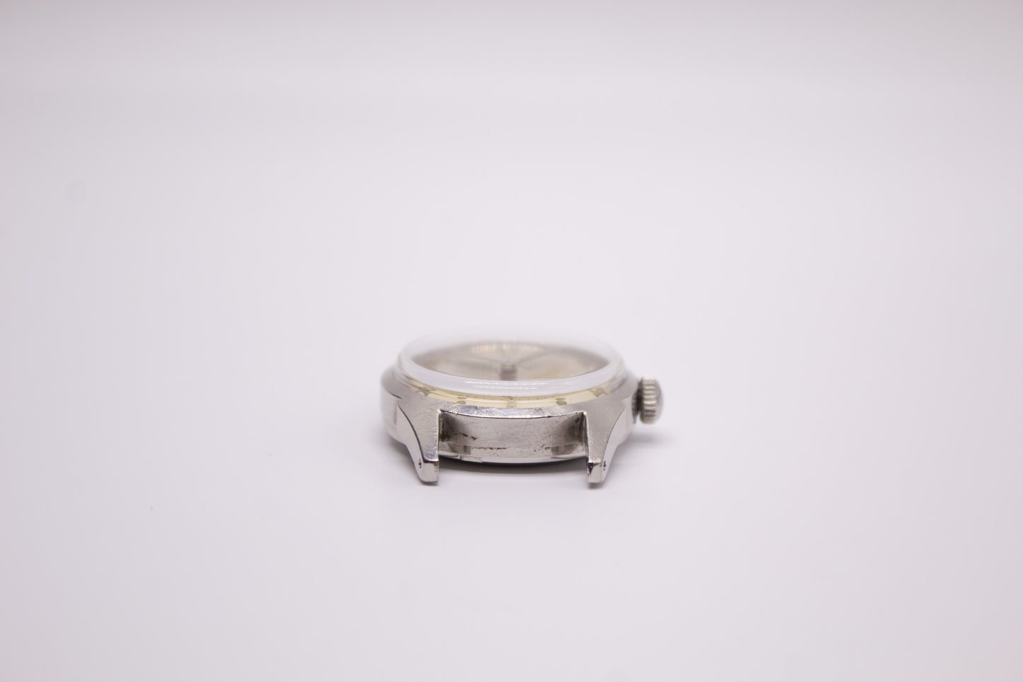 [Serviced] 1950s Elgin Shockmaster Automatic Aged Silver Dial Men's Wrist-Watch