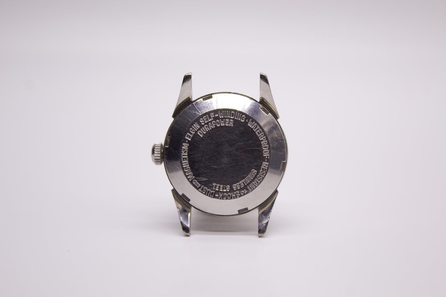 [Serviced] 1950s Elgin Shockmaster Automatic Aged Silver Dial Men's Wrist-Watch