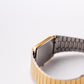 1986 Seiko Quartz Tank Straight Grain Golden Dial Men's Wrist-Watch
