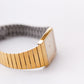 1986 Seiko Quartz Tank Straight Grain Golden Dial Men's Wrist-Watch