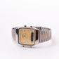 1990s Sharp Quartz Ana-Digit Golden Dial Two Tone Case Men's Wrist-Watch