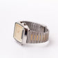 1990s Sharp Quartz Ana-Digit Golden Dial Two Tone Case Men's Wrist-Watch
