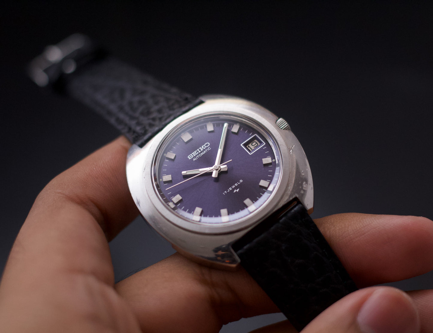 [Serviced] 1974 Seiko Automatic Midnight Purple Dial Men's Wrist-Watch