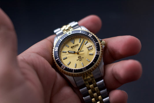 2001 Seiko SQ Sports 150 Gold Sunburst Dial Two Tone Men's Wrist-Watch