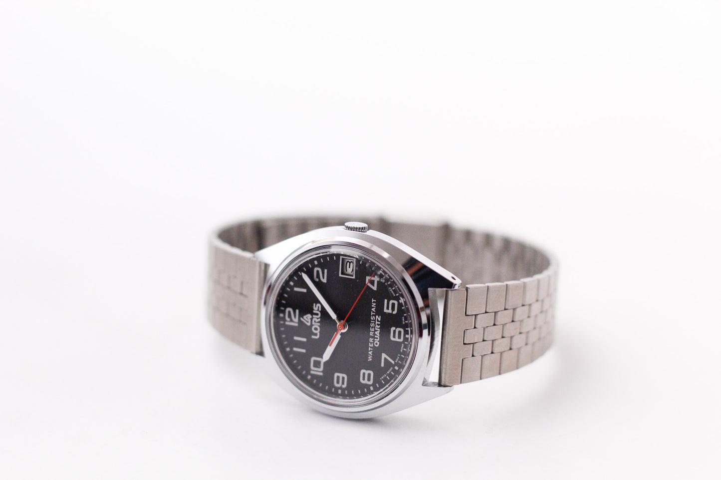 1990s Lorus Quartz Matte Black Arabic Dial Men's Wrist-Watch