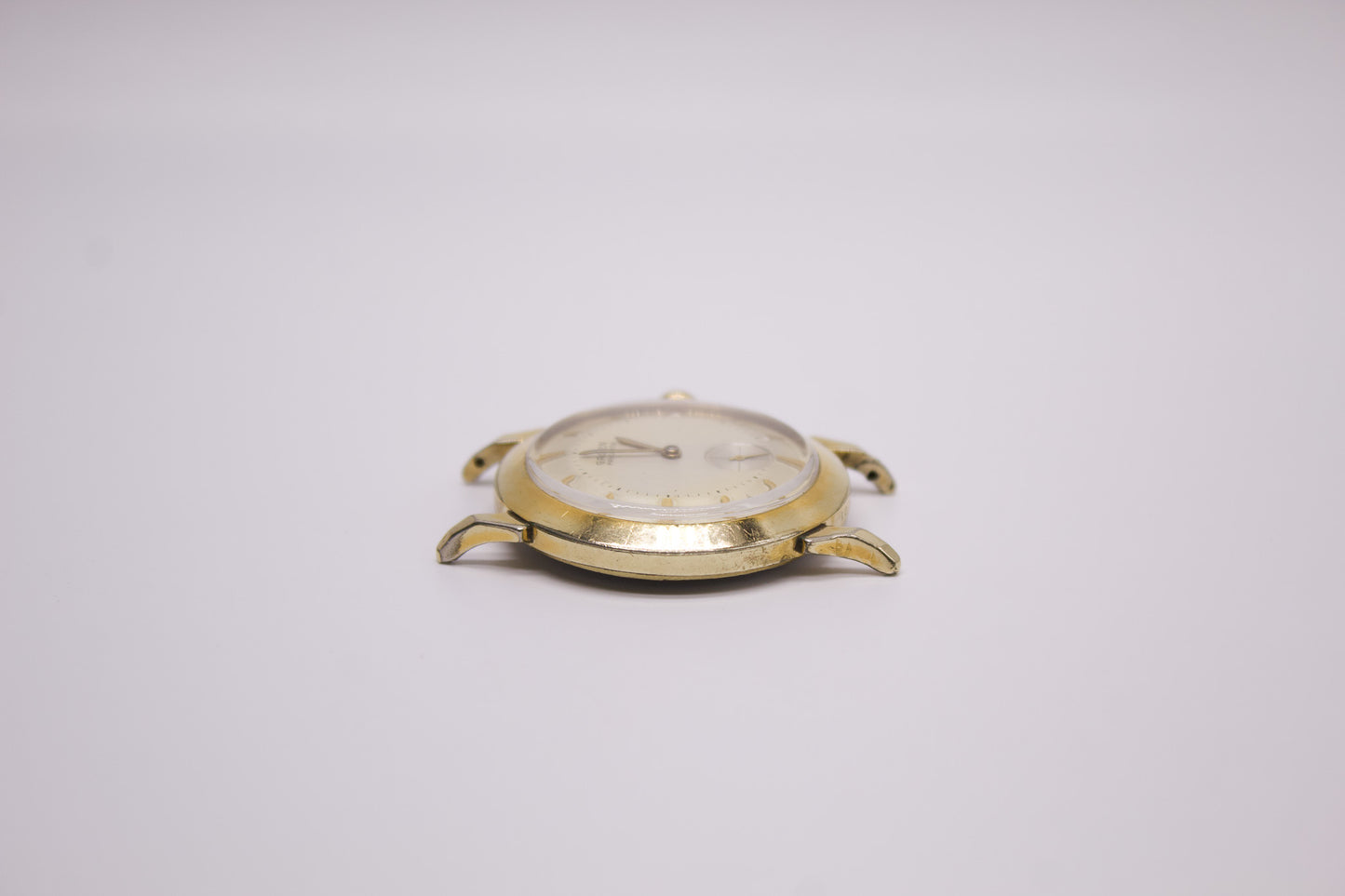 [Serviced] 1950s Gruen Precision Aged Champagne Dial Jumbo Case Men's Wrist-Watch