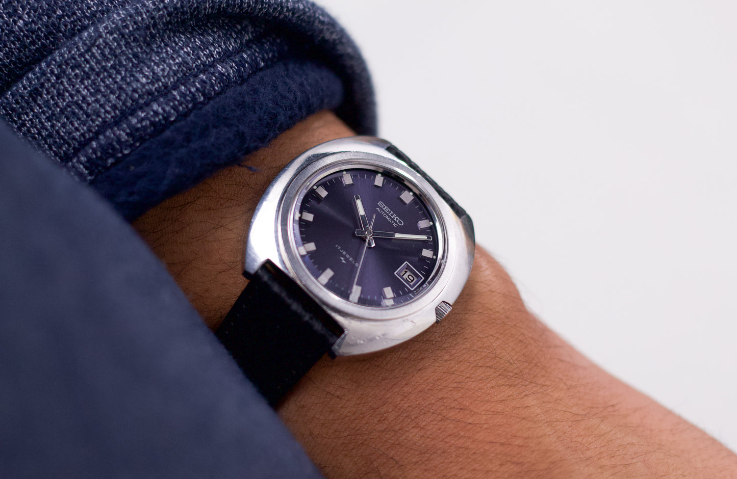 [Serviced] 1974 Seiko Automatic Midnight Purple Dial Men's Wrist-Watch