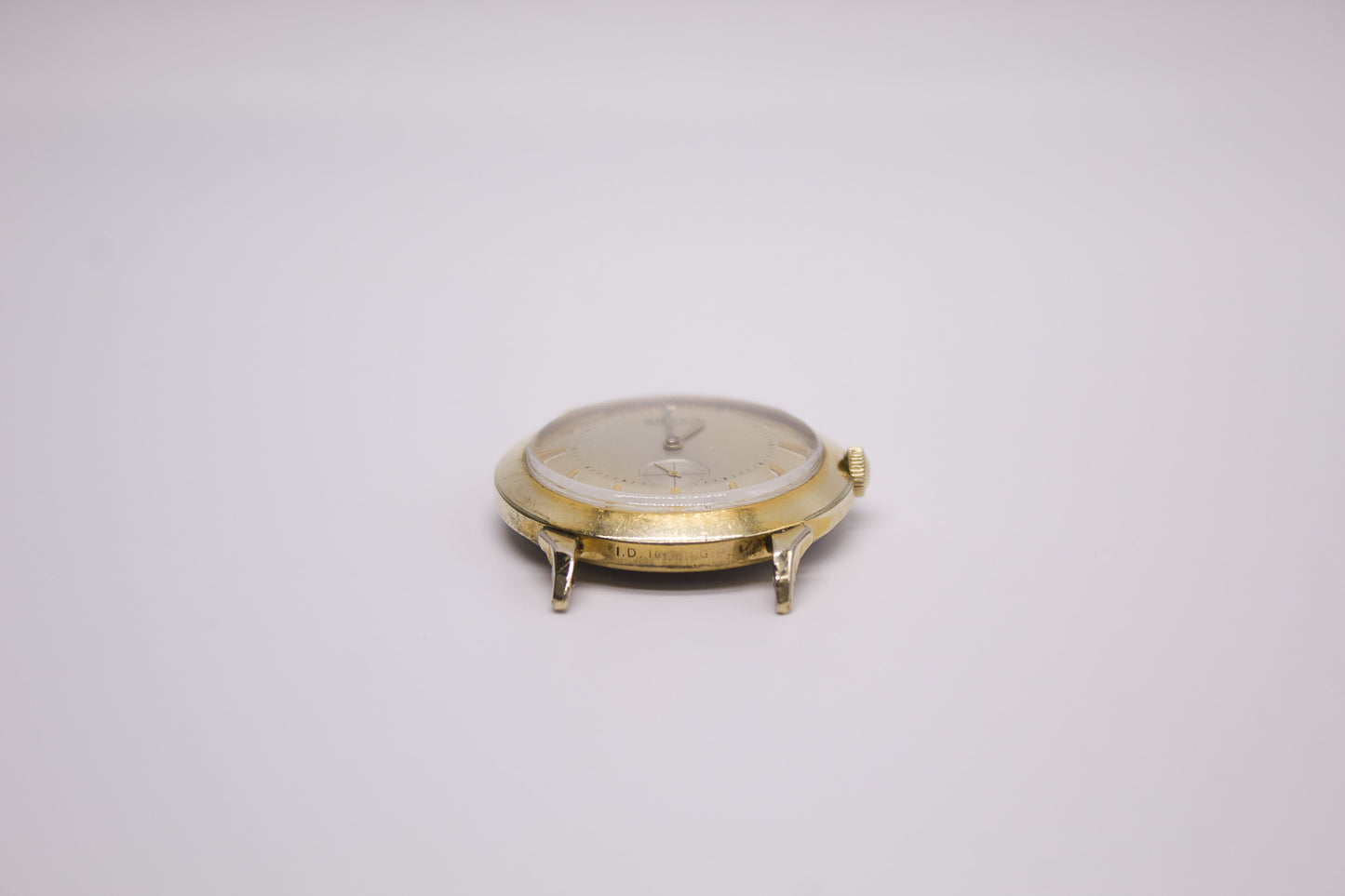 [Serviced] 1950s Gruen Precision Aged Champagne Dial Jumbo Case Men's Wrist-Watch