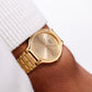 1990 Seiko Quartz Golden Sunburst Dial Men's Wrist-Watch