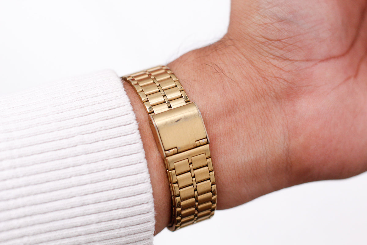 1990 Seiko Quartz Golden Sunburst Dial Men's Wrist-Watch